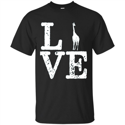 I Love Giraffe T-Shirt Black