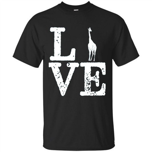 I Love Giraffe T-Shirt Black
