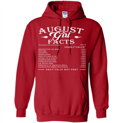 August Girl Facts T-shirt Red