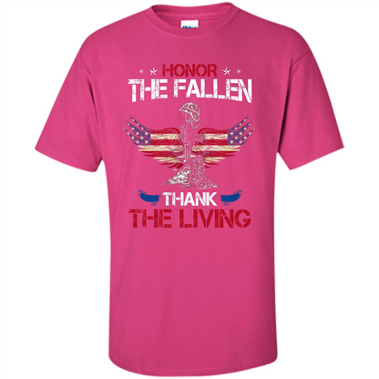 Military T-shirt Honor The Fallen Thank The Living Heliconia