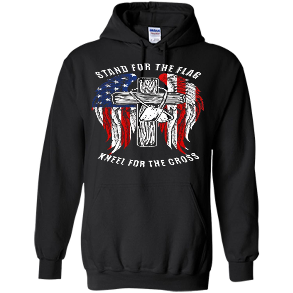 Military T-shirt Stand For The Flag Kneel For The Cross