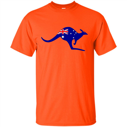 Australian Flag Kangaroo T-shirt Australia Vacation T-shirt Orange