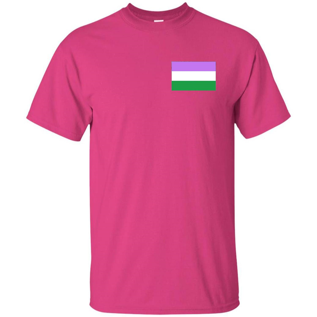 LGBTQ T-shirt Genderqueer Pocket Flag T-shirt Heliconia