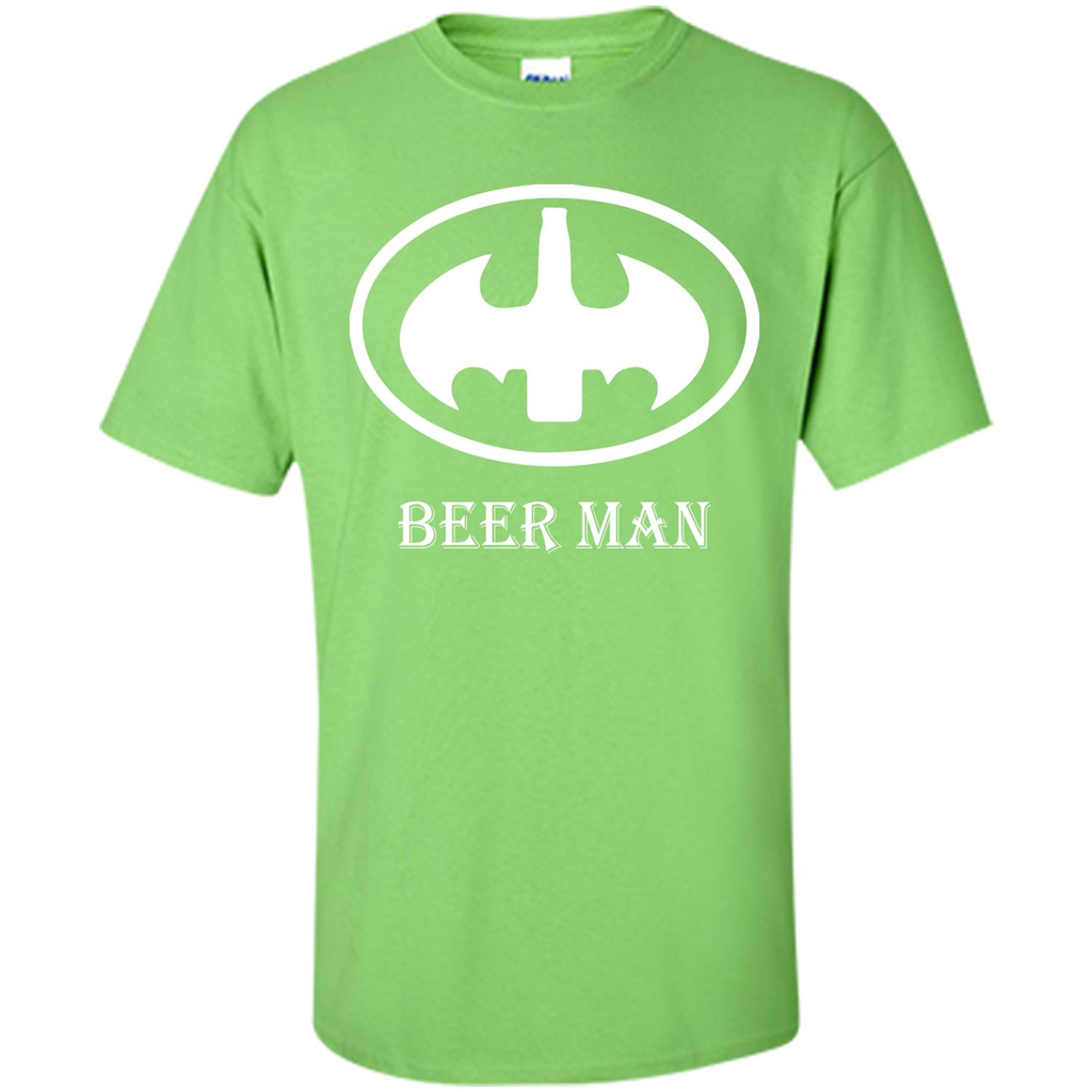 Beer Man T-shirt Funny Logo T-shirt Lime