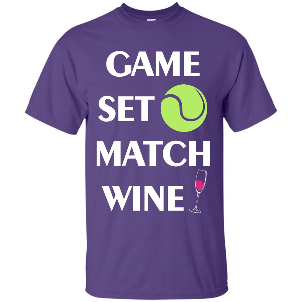 Tennis T-shirt Game Set Match Wine T-shirt Purple