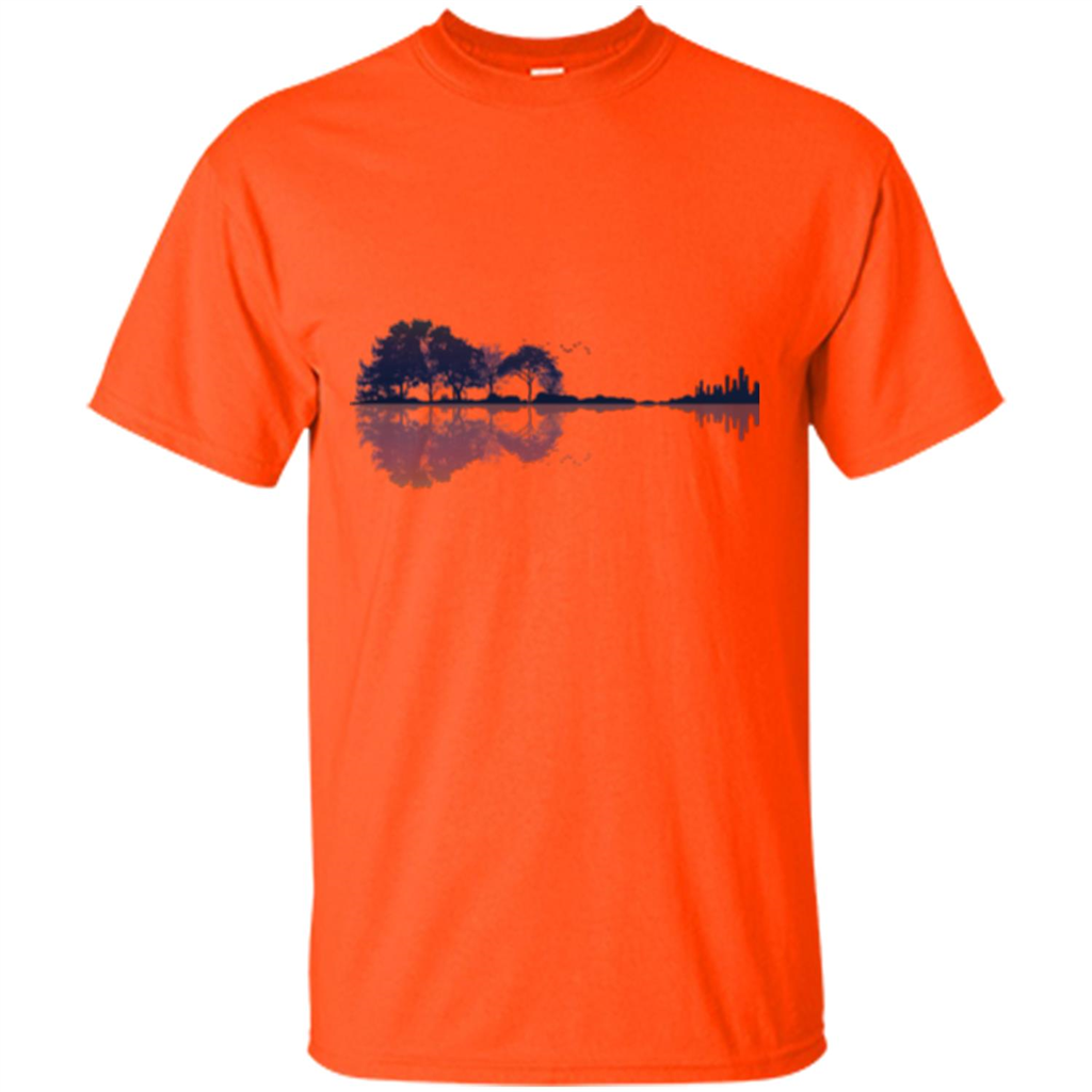 Nature Guitar T-shirt Guitar Lover T-shirt Orange