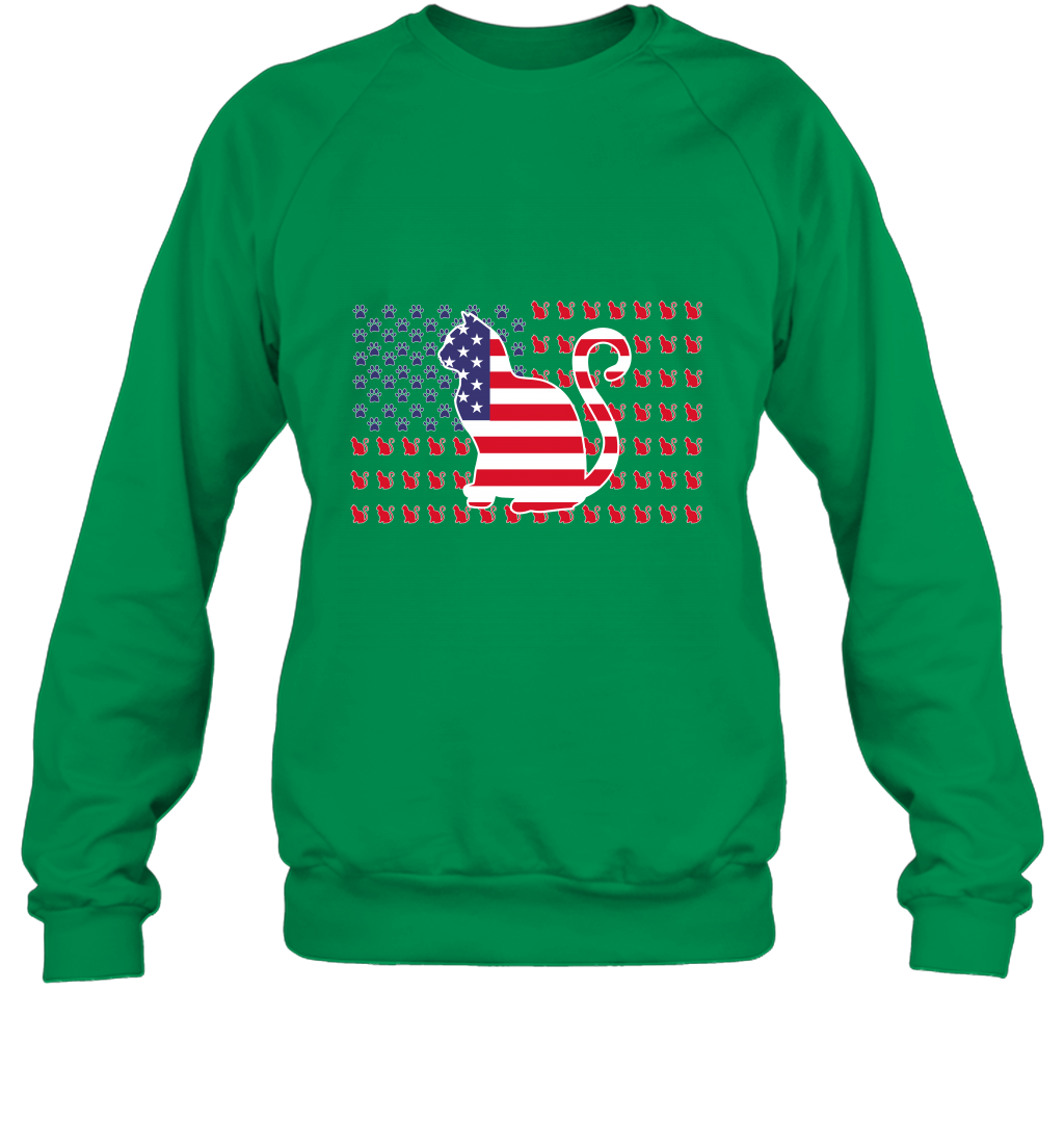 American Flag Cats Lovers Shirt Sweatshirt Irish Green