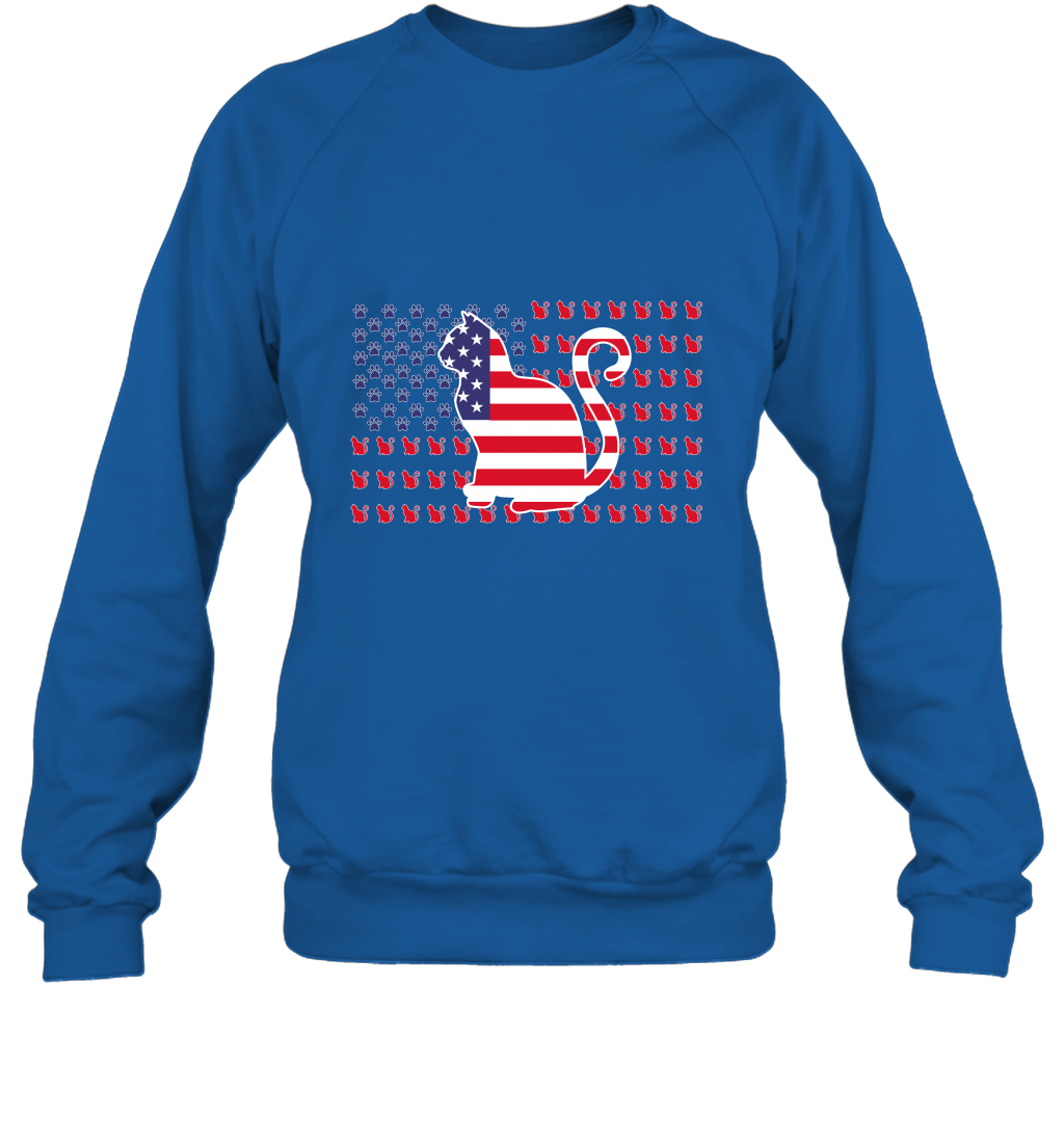 American Flag Cats Lovers Shirt Sweatshirt Royal