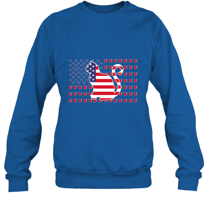 American Flag Cats Lovers Shirt Sweatshirt Royal