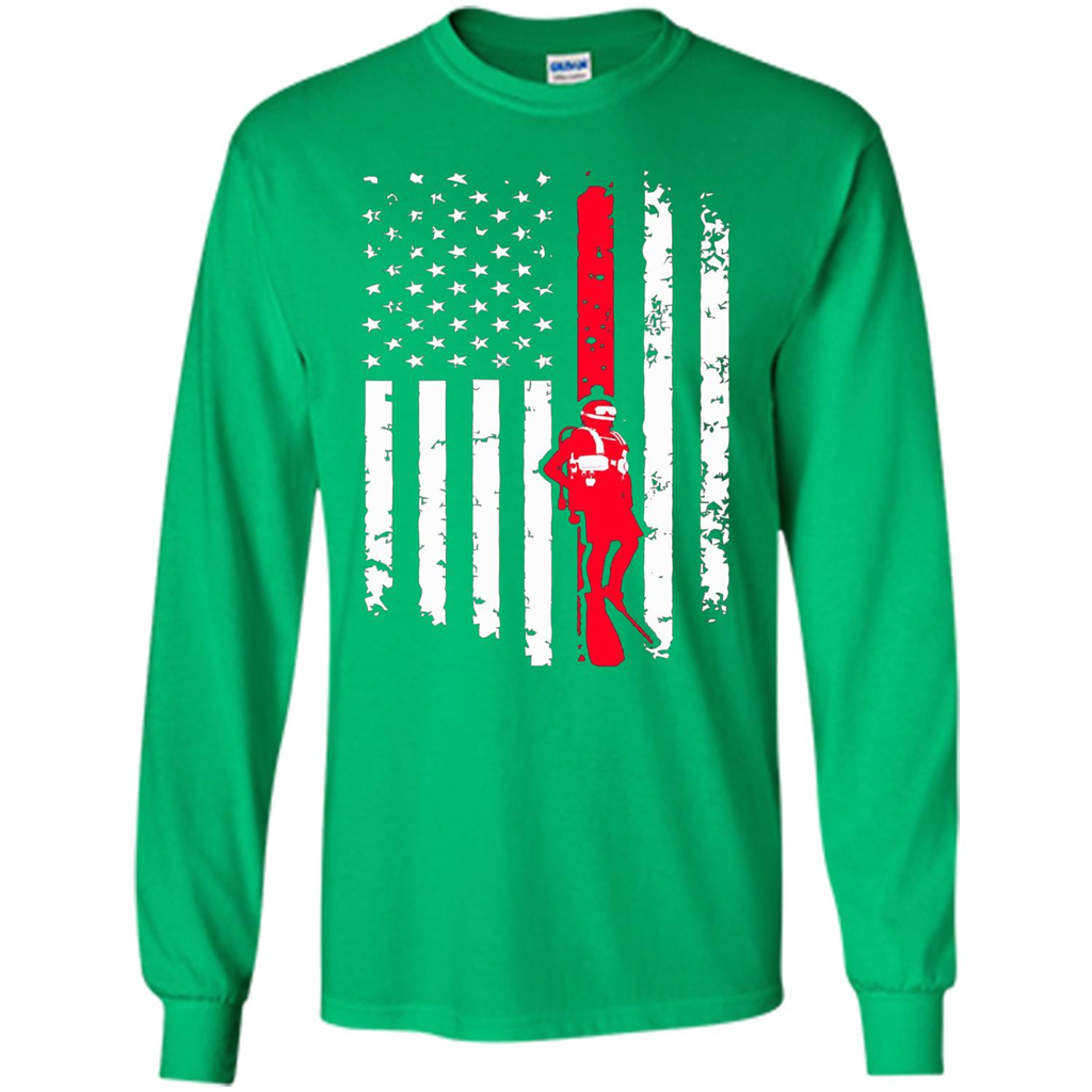 The American Flag Scuba Diving T-shirt Irish Green