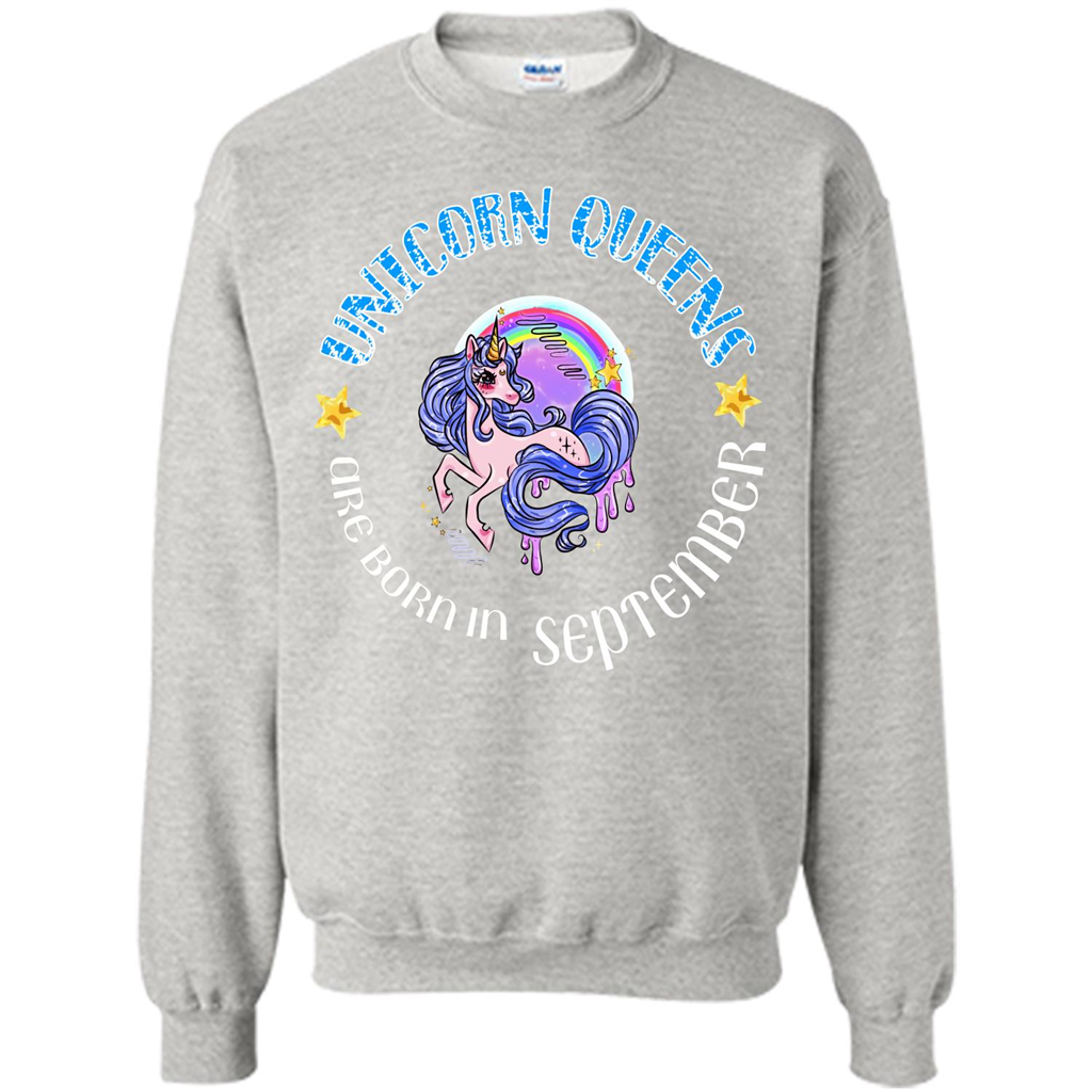 September Unicorn T-shirt Unicorn Queens Are Born September Ash