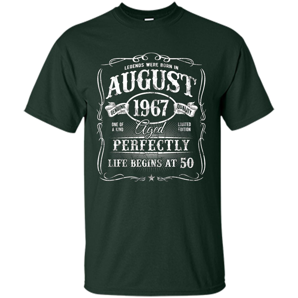 Legends Were Born In August 1967 T-shirt Forest Green