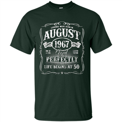 Legends Were Born In August 1967 T-shirt Forest Green