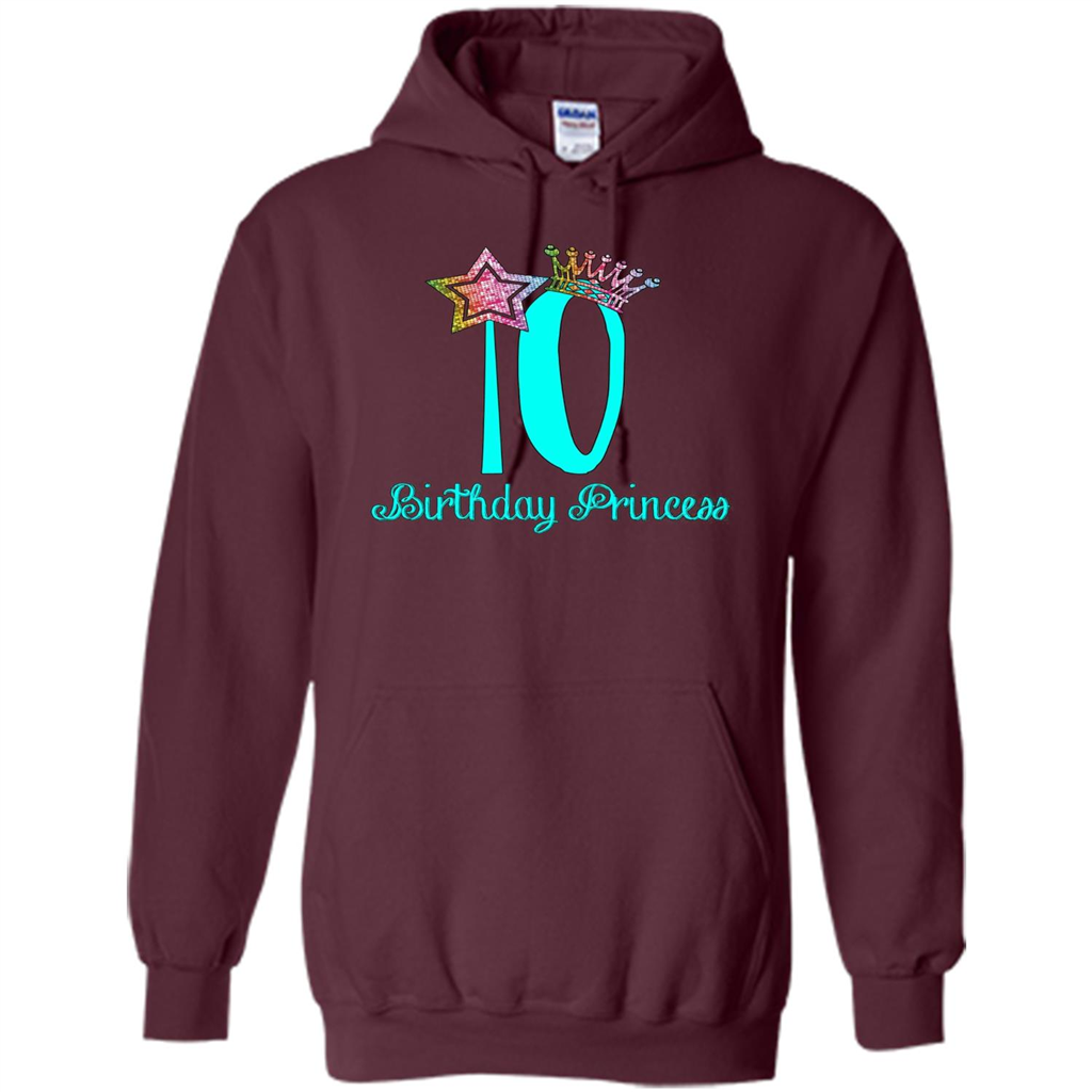 Birthday Princess Tiara T-shirt Tenth Birthday T-Shirt Maroon