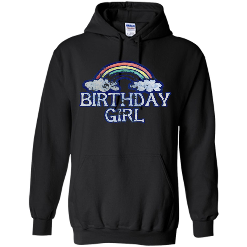 Birthday Girl Rainbow T-shirt Black