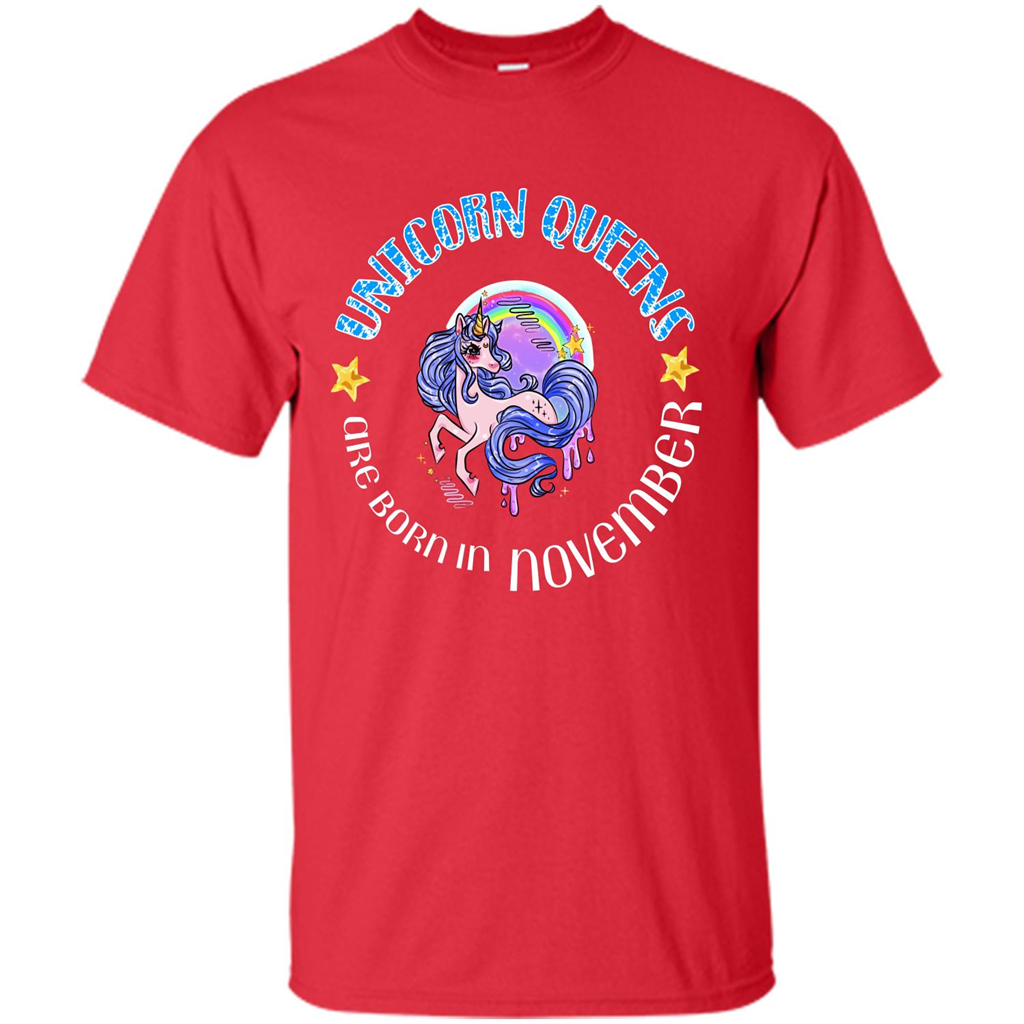 November Unicorn T-shirt Unicorn Queens Are Born November Red