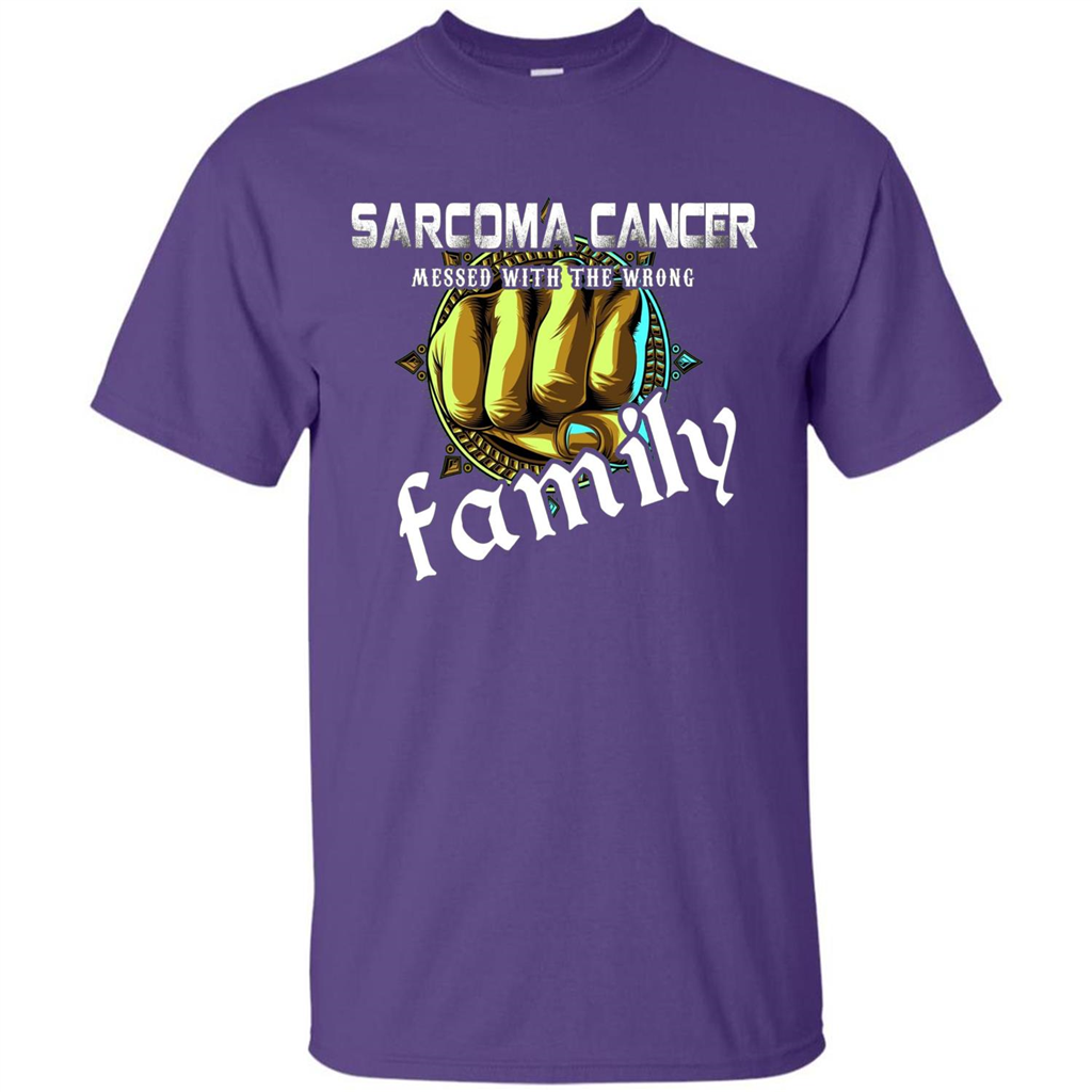 Sarcoma Cancer Messed With The Wrong Family T-shirt Purple