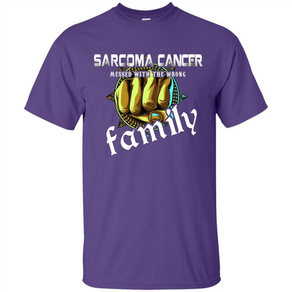 Sarcoma Cancer Messed With The Wrong Family T-shirt Purple
