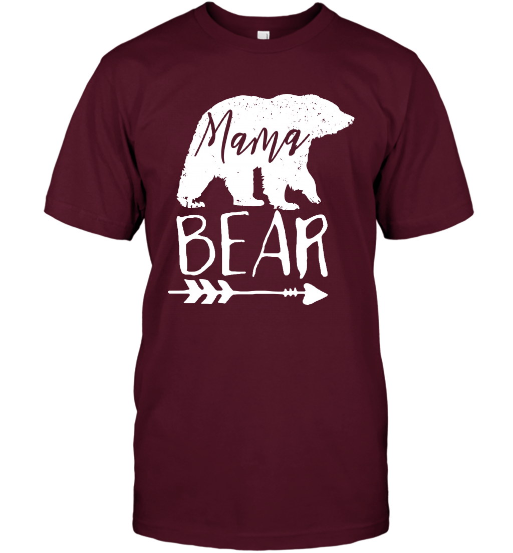 Mama Bear Shirt T-Shirt T-Shirt Maroon