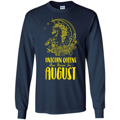 Augus Unicorn T-shirt Unicorn Queens Are Born In August Navy