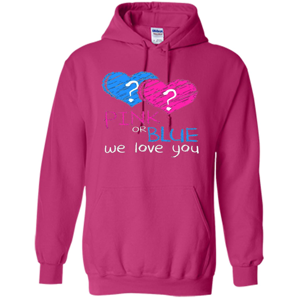 Pink or Blue We Love You Gender Reveal T-shirt Heliconia