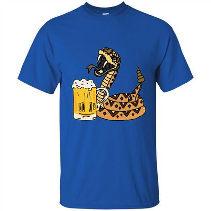Smiletodaytees Funny Rattlesnake Drinking Beer T-shirt Royal