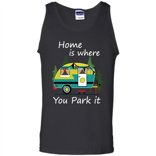 Home Is Where You Park It T-shirt Tiny House Camper RV Shirt Black