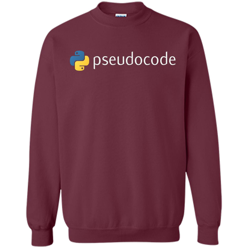 Funny Python Programming Pseudocode T-shirt Maroon