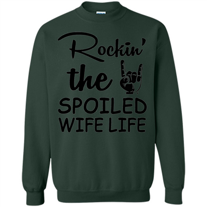 Rockin The Spoiled Wife Life White T-Shirt Forest Green