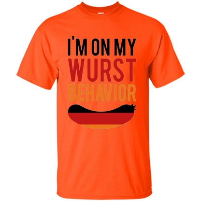 Wurst Behavior Oktoberfest T-shirt Funny German T-shirt Orange