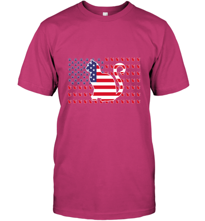 American Flag Cats Lovers Shirt T-Shirt Heliconia