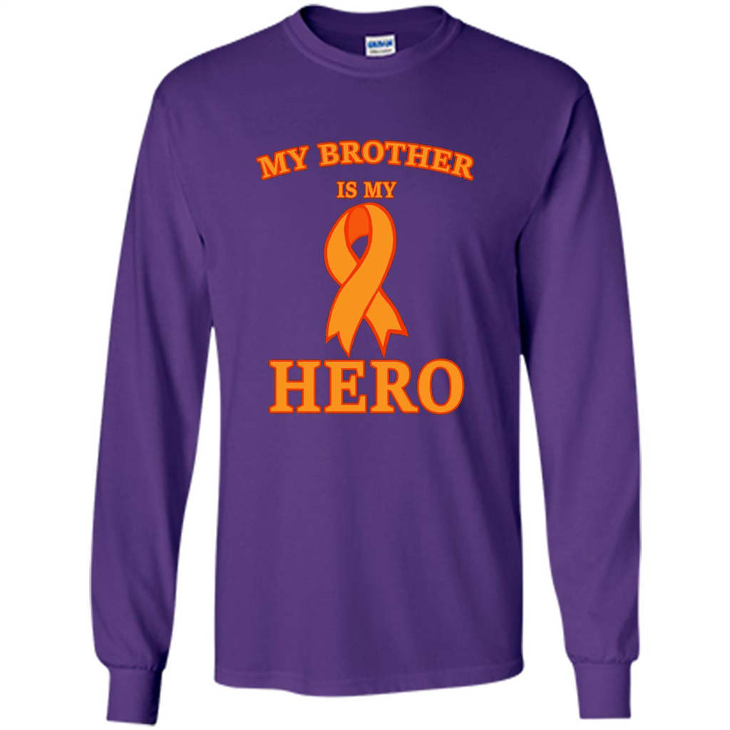 Cancer Awareness T-shirt My Brother Is My Hero Purple