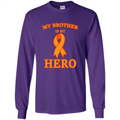 Cancer Awareness T-shirt My Brother Is My Hero Purple