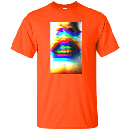 Glitch Art Lips T-shirt Orange