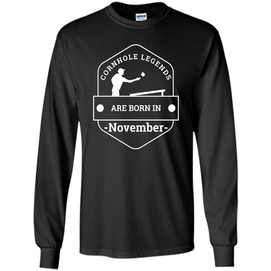 Cornhole Legends Are Born In November T-shirt Black