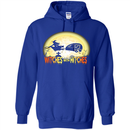 Witches With Hitches Camping Funny T-shirt Halloween T-shirt Royal