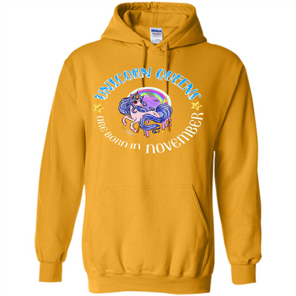 November Unicorn T-shirt Unicorn Queens Are Born November Gold