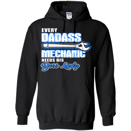 Every Badass Mechanic Needs His Boss Lady T-shirt Black