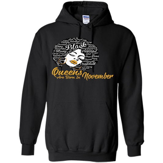 Queen Are Born In November T-shirt Black