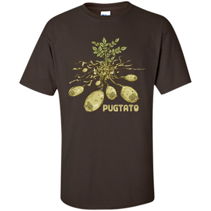 Pug Lover T-shirt Pug Potato Pugtato Dark Chocolate