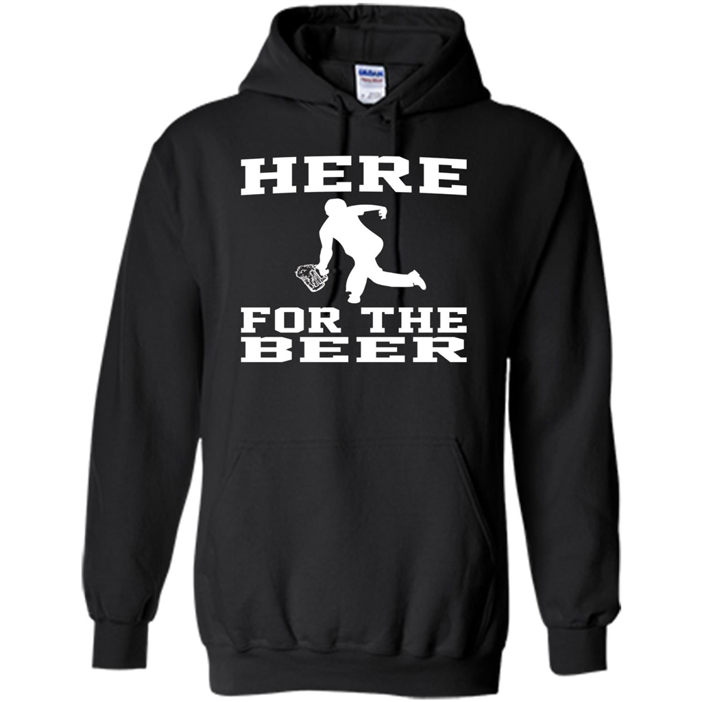 Funny Bowling Drinking Shirt Here For The Beer T-shirt Black