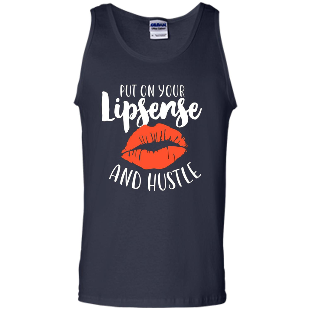 Make Up T-shirt Put On Your Lipsense And Hustle Navy