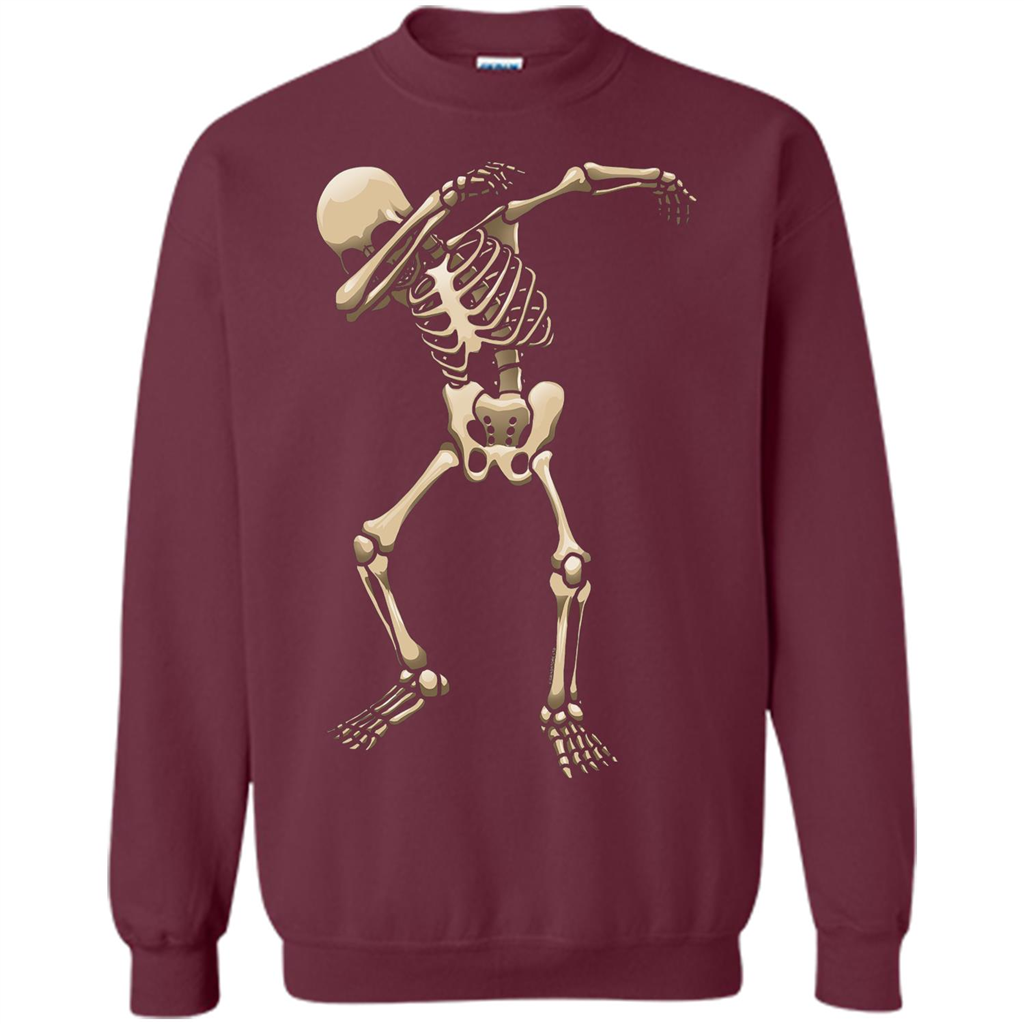 Halloween T-shirt Dabbing Skeleton T-shirt Maroon