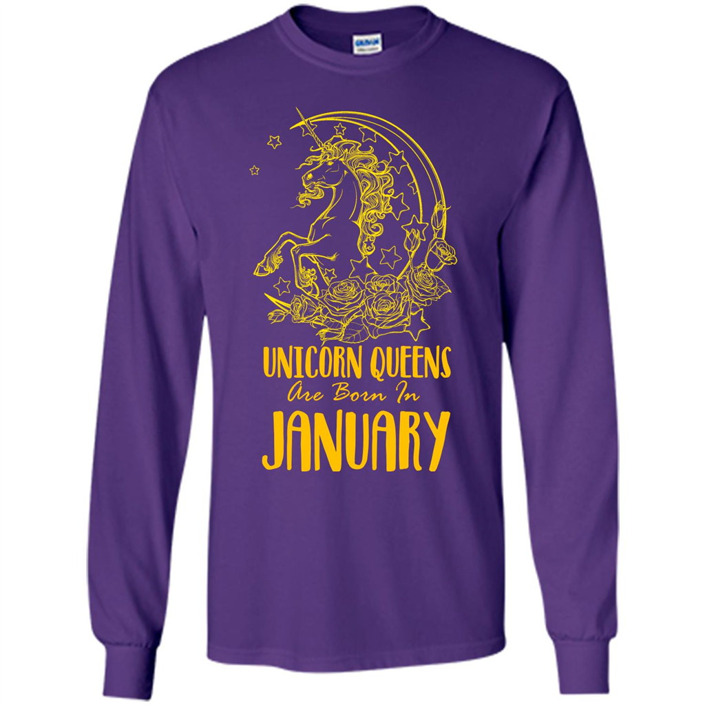 January Unicorn T-shirt Unicorn Queens Are Born In January Purple