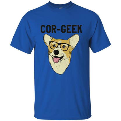 Cor-Geek Funny Corgi Nerd T-shirt Royal