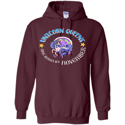 November Unicorn T-shirt Unicorn Queens Are Born November Maroon