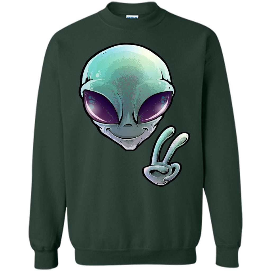 Peace Alien T-shirt Forest Green