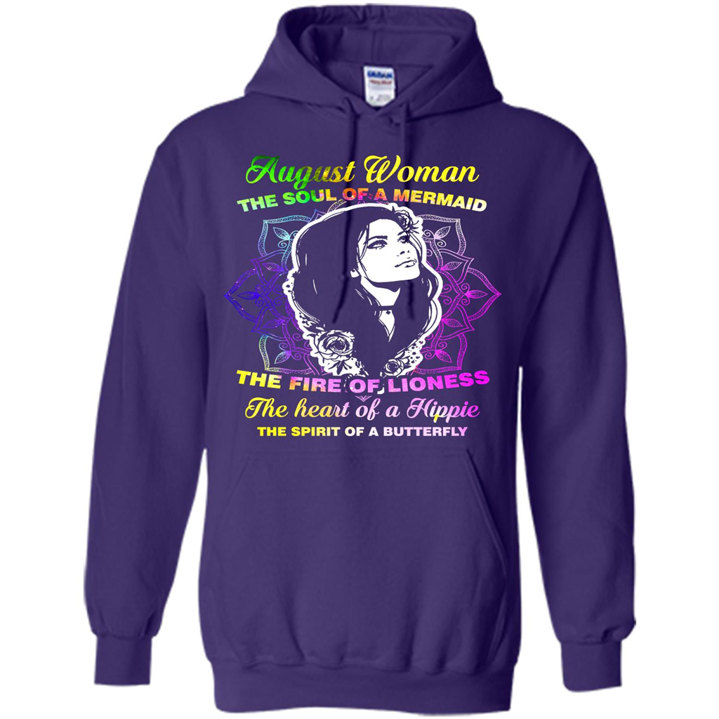 August Woman T-shirt The Heart Of A Hippie Purple