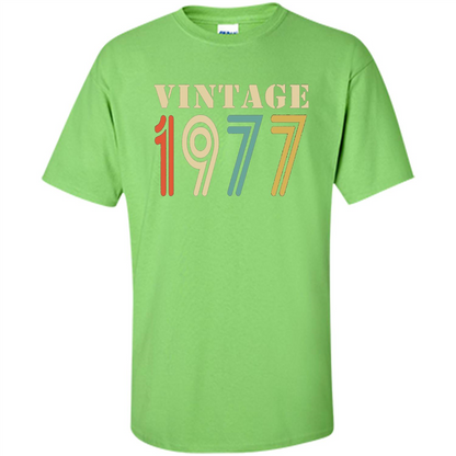 Vintage 1977 Birthday Gift T-shirt Lime
