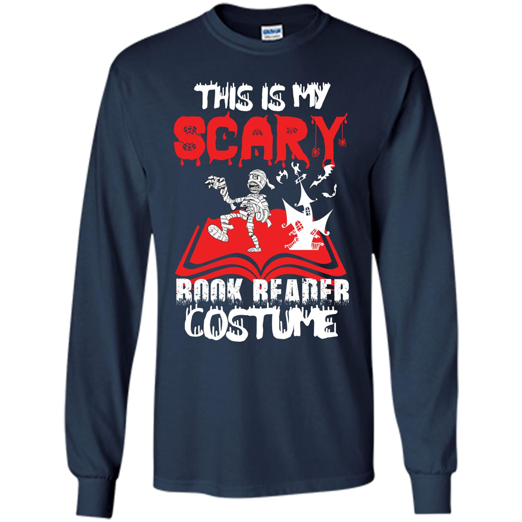 Halloween T-shirt This Is My Scary Book Reader Costume T-shirt Navy